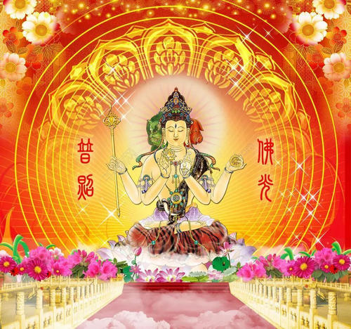 观世音菩萨圣像净瓶滴水显祥瑞